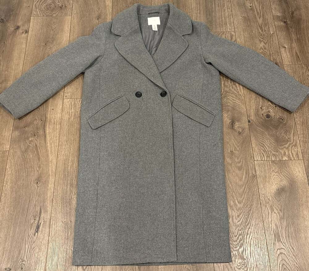 Mens S H&M Double Breasted Peacoat